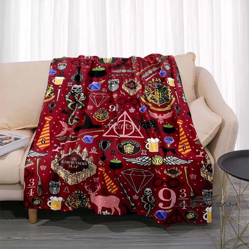 Fantasy-Abenteuerfilm-Thema 3D-gedruckte Decke Harry Potter Warm Gemütlich Flanell-Überwurf Geeignet für Schlafzimmer Sofas Betten