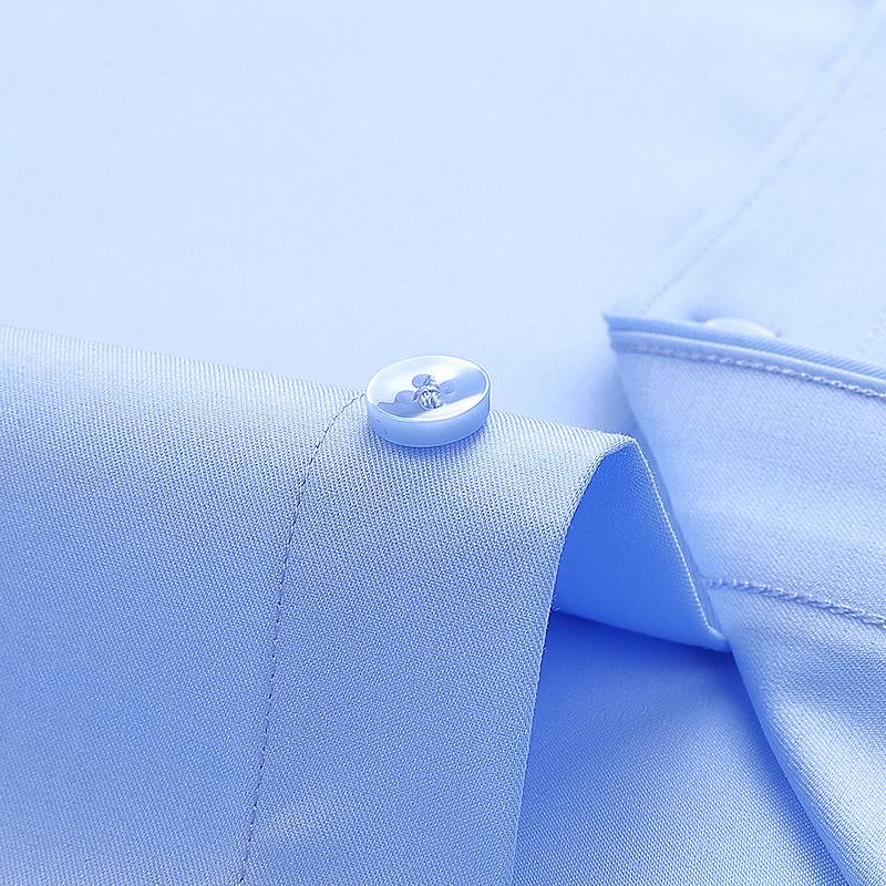 High-end Bamboo Fiber Shirt Men's Long-sleeved Short-sleeved Solid Color Non-iron Professional Formal Work White Shirt S-8XL