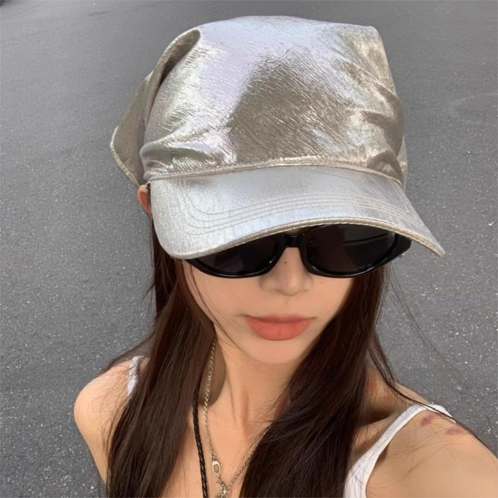 Satin Headscarf Baseball Cap Y2K Peaked Cap Simple Sunscreen Beach Hat Travel