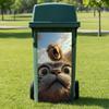Dustbin Sticker Funny Cartoon Animal Wheelie Bin Decal Self Adhesive Cute Monkey Chicken Cat Sticker for Door Trash Cans Bins Driveway Garden Patio
