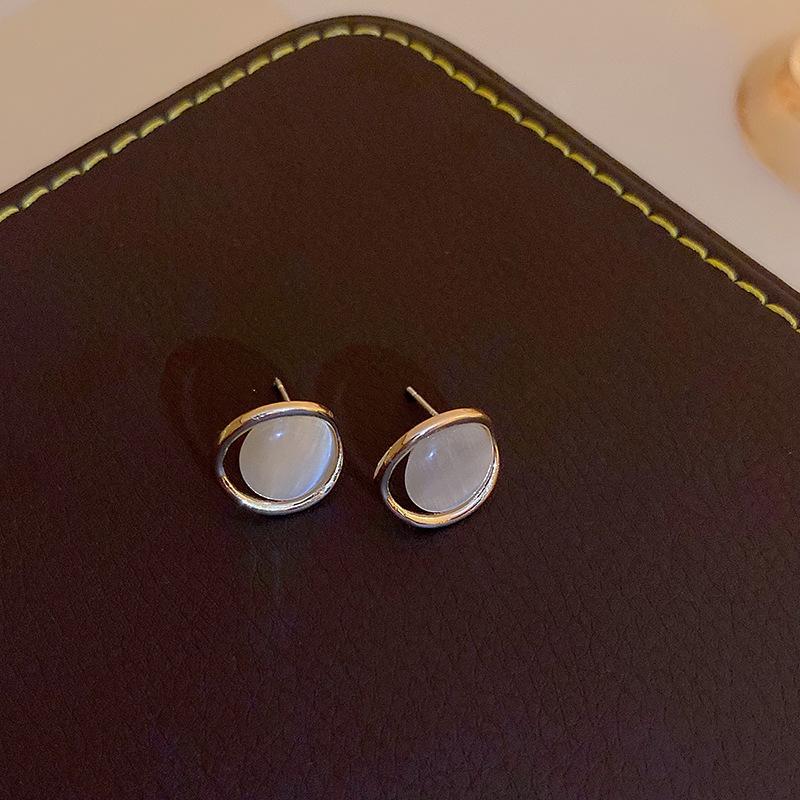 New Luxury Opal Women's Hoop Earrings 2023 Trend Fashion Charm Earring Zircon Party Girls Temperament Accessories