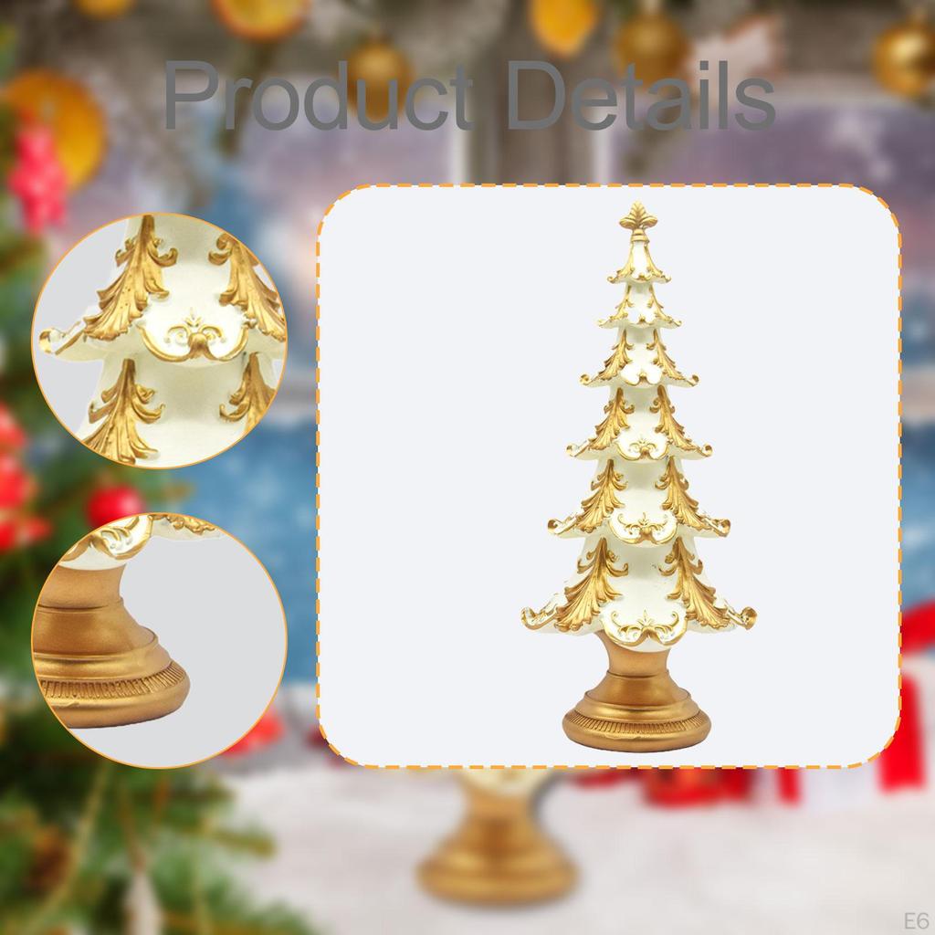 Christmas Tree Figurine Landscaping Xmas Statue Sculpture for Party Living Room Bedroom Office