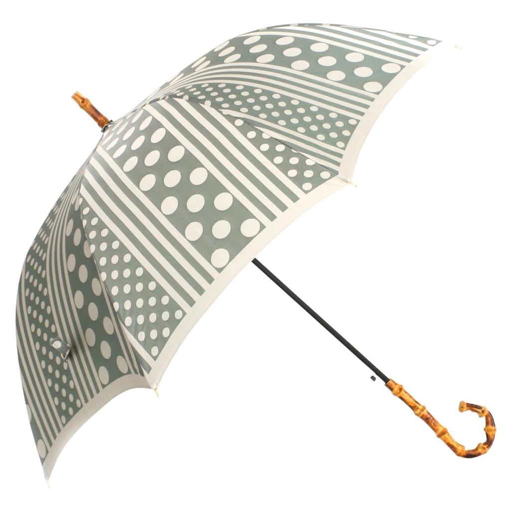 Makita Shoten Long Kirie Forest UV For Sunny or Rainy Made in 03660209 Women's Umbrella, Umbrella, (Dot Stripe), Green, Protection, Days, Jump, Japan,