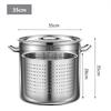 35cm Stainless Steel Stock Pot with Strainer Basket for Seafood Boil Pot Deep Fryer Pot for Family Gatherings Lobster Boil Pot