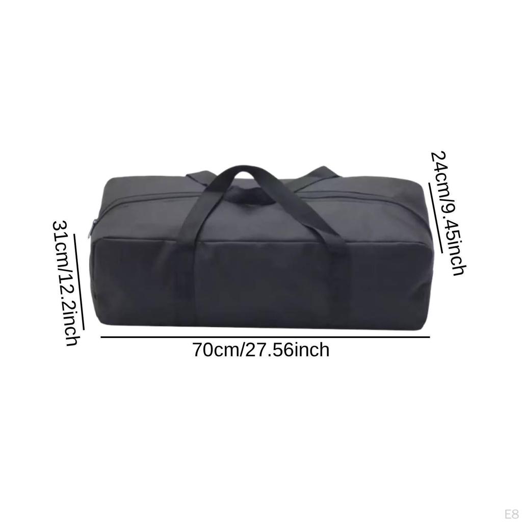 Black Camping Storage Bag with Zipper, Water-resistant, Sports Organizer for Hiking, And