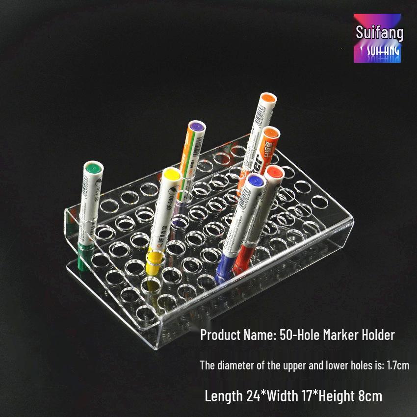 Clear Acrylic Makeup & Stationery Organizer: Pen, Eyebrow Pencil, Lip Gloss, Mascara, and Brush Holder Display Stand