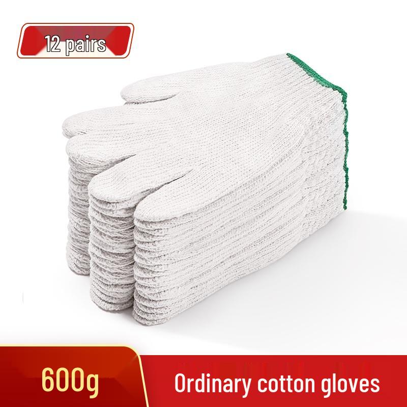 Men's Anti-Slip, Wear-Resistant Work Gloves - Thickened Nylon Cotton Yarn, Split Finger Design for Construction Safety