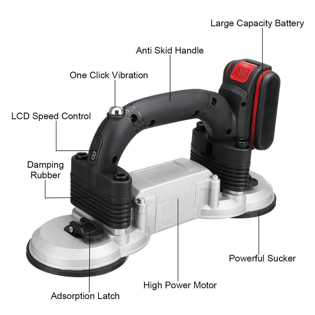 60-180mm Tiling Tiles Machine Tiles Vibrator Suction Cup Adjustable Automatic Floor Vibrator Leveling Tool With Battery 400KG