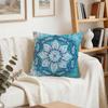 1/4pcs Teal Mandala Cushions Pillowcase Polyester Cushion Cover Throw Pillow Pillowcover Home Car Sofa Decor