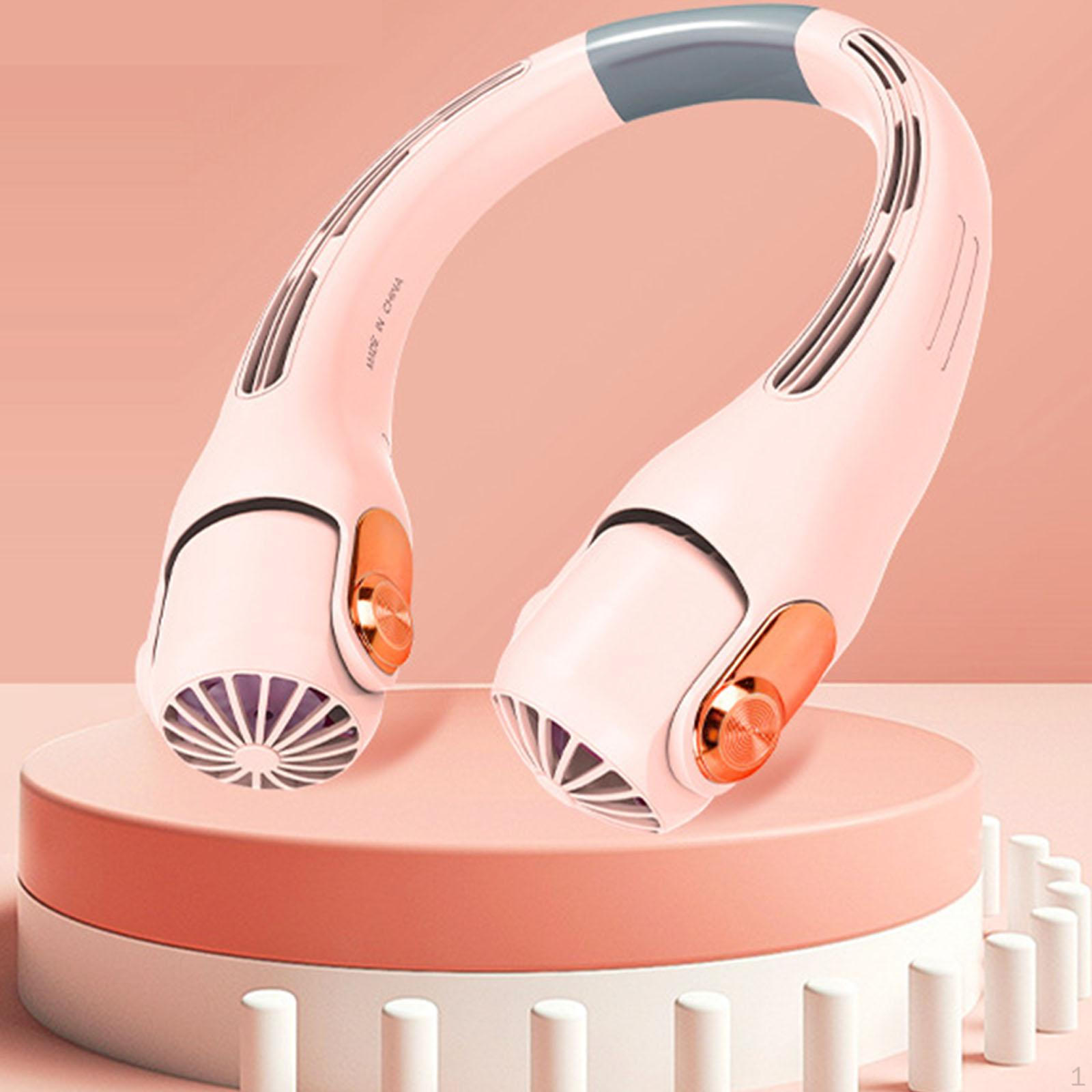 

Подвесной вентилятор на шею Безлопастное охлаждение Легкий Носимый Бесшумный Портативный Персональный розовый