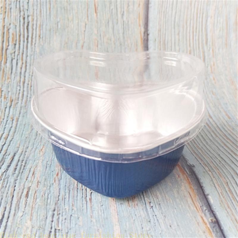  Dessert Cups with Lids Gold Rose Red Aluminum Foil Baking Cups Holders Cupcake Bake Utility Ramekin Clear Cups