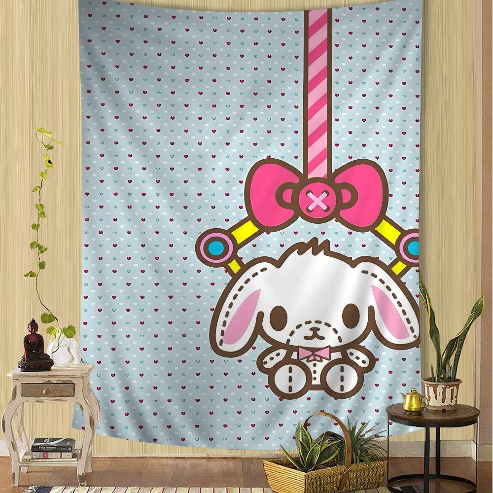 Sugarbunnies Anime Kawaii Cartoon Tapestry Bohemian Wall Hanging Sheets for Room Decor Bedroom Living Room Dorm Wall Art