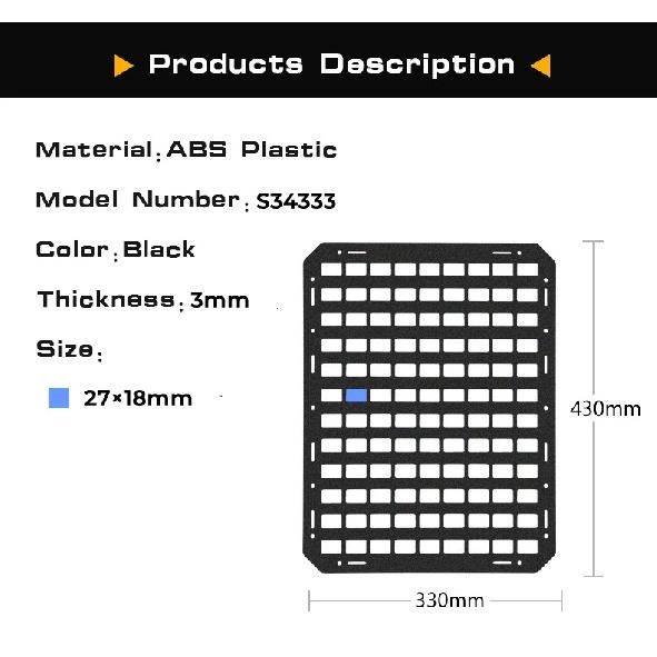 Vehicle Seat Back Organizer Tactical Molle Panel for Modular Storage ABS Plastic Car Interior Accessories