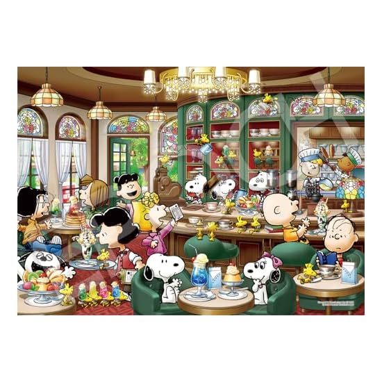 EPOCH 500-Piece Jigsaw Puzzle PEANUTS Snoopy's Cafe (38×53cm) 07-470s with Glue, Spatula, and Point