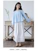 Girls' Autumn Lace Two-Piece Set: Long-Sleeve Top and Skirt for Children