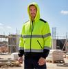 High-Visibility Reflective Hooded Jacket with Fluorescent Panels for Night Safety