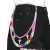 Double Layer Star Belt Chain Rainbow Cross Pants Chain Punk Heart Waist Chain  Jeans Decor