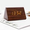 Voice-Activated Wooden Office Silent Multifunctional Digital Clock with Temperature Display and Student Alarm