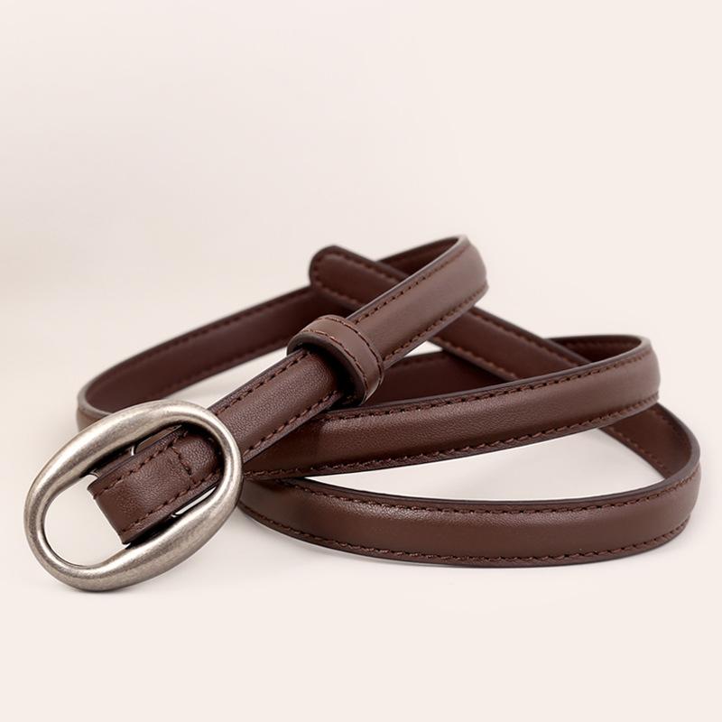 

Кожаная овальная пряжка осенне-зимний ремень тонкий с декоративным высококачественным ретро джинсовым ремнем женский 100cm