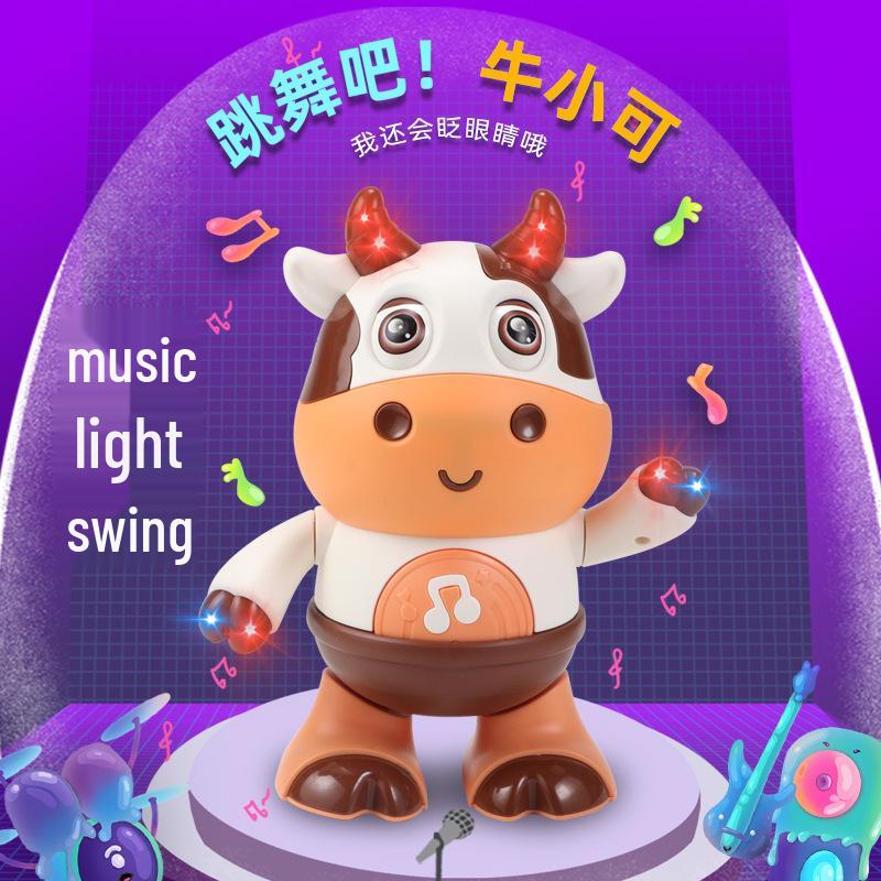 Adorable Singing and Dancing Cow Robot with Lights - Children's Electric Toy