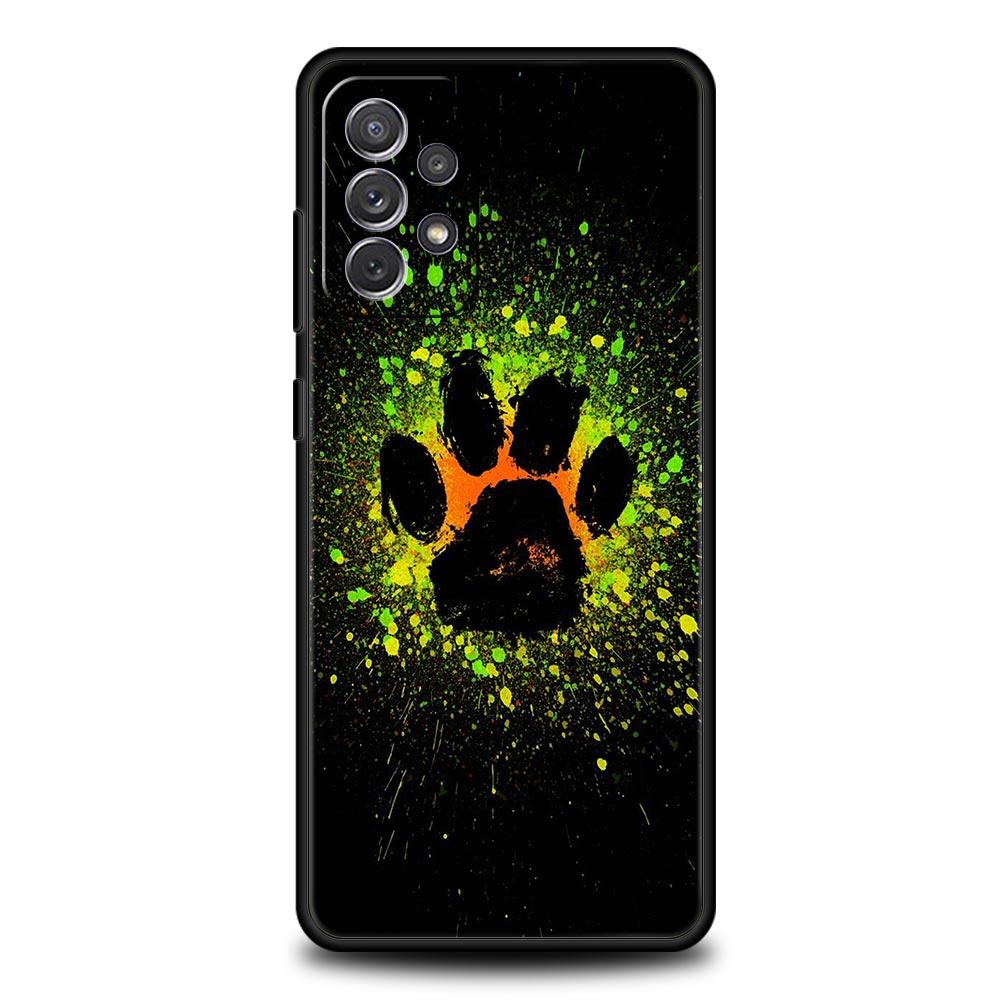 Phone Case for Samsung Galaxy A13 A15 A17 A07 A21S A22 A23 A25 A31 A73 A32 A52 A52S A41 5G Soft TPU Shell Dog Footprint Paw Cute