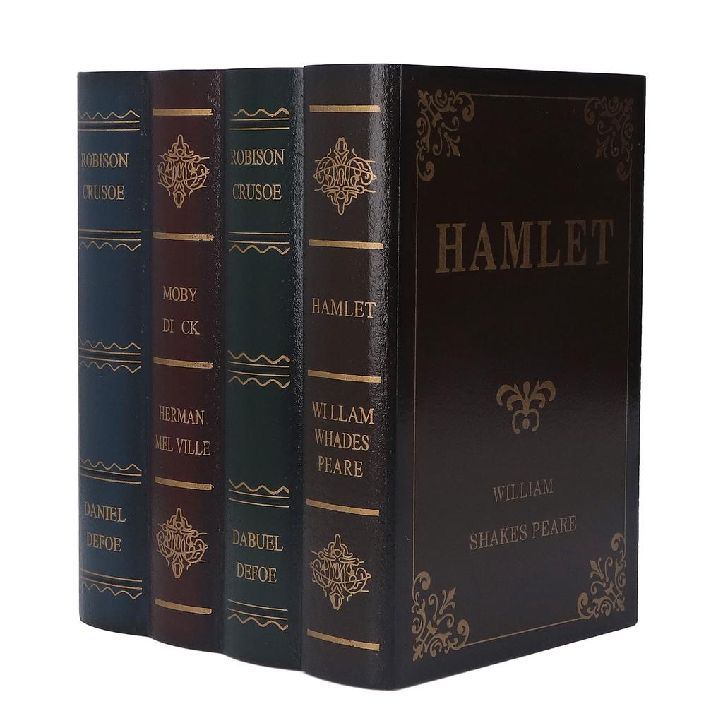 Kniha Ozdoba Vintage   Texturovaný Potah Zlatý Odstín Úložná Funkce Dřevovláknitá Deska Dekorativní Kniha Dekorace pro Domov