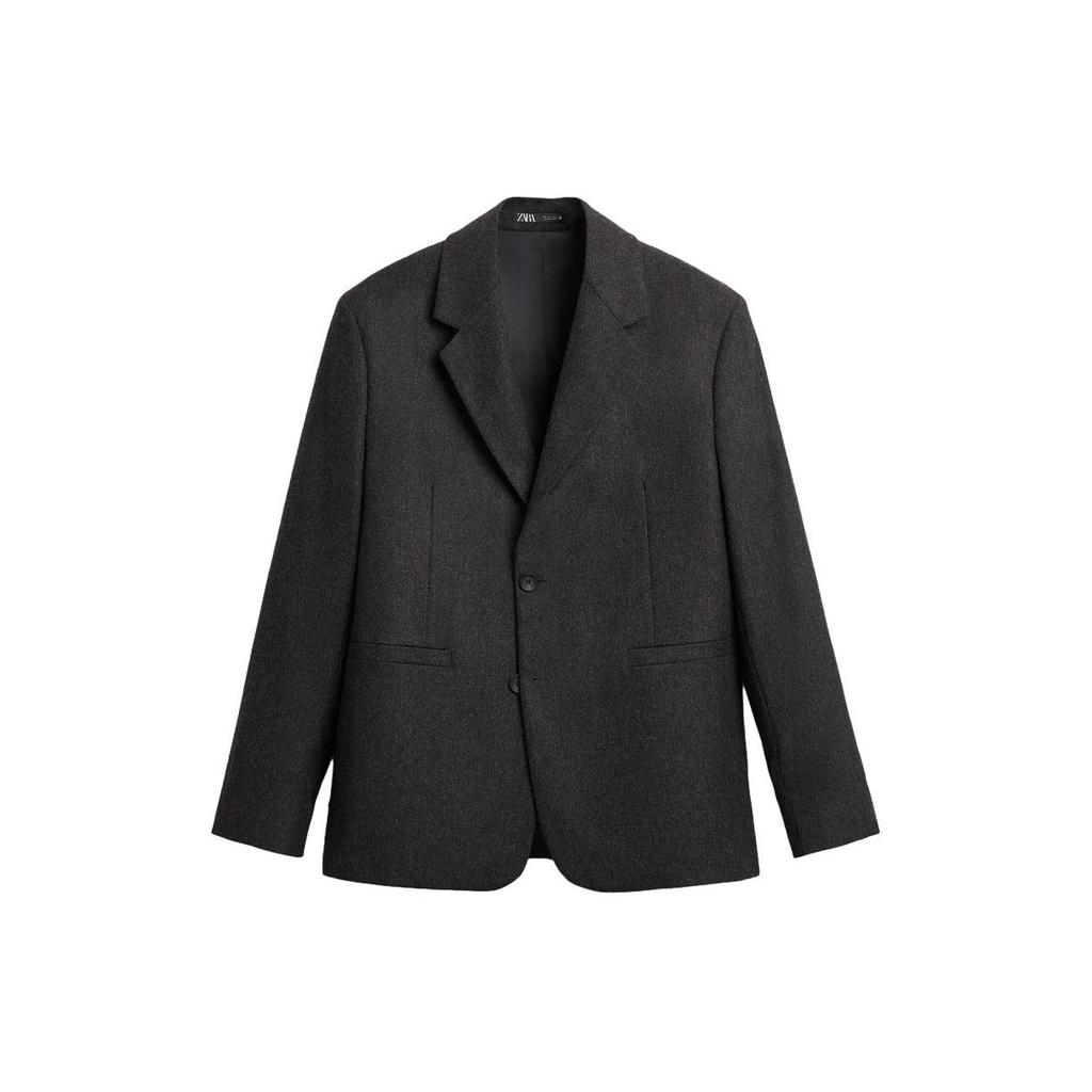Zara Solid Color Single Breasted Loose Long Sleeve Blazer Men blazers Brown 6881289-700
