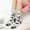 Socken in japanischem Stil mit Tiermuster, mittellang: Kuh, Zebra, Katzen-Design, Unisex, Schwarz & Weiß