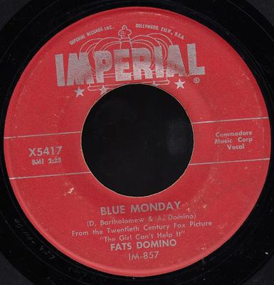 7inch Record FATS DOMINO - Blue Monday / What's The Reason I'm X5417 Imperial 1956 UK Rock Used