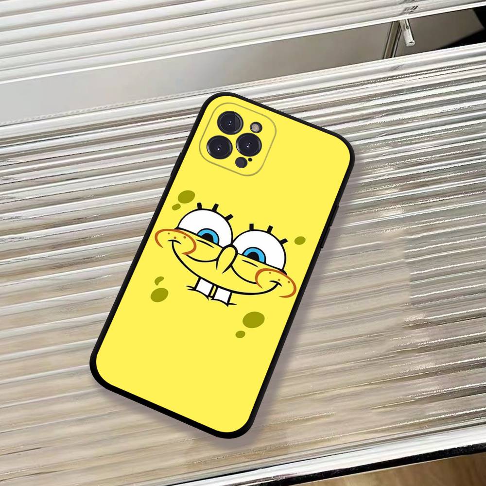 

Cute Cartoon S-SpongeBobs Phone Case For iphone 17 Air 16 15 14 13 12 11 Pro Max 16 15 14 Plus TPU Soft Case iPhone 12 mini