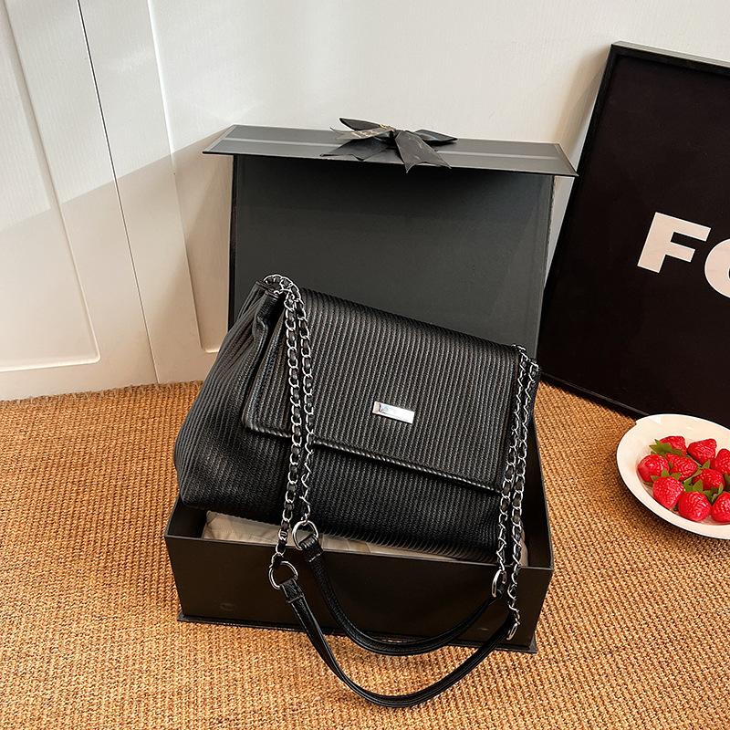 Prémiová retro skládaná taška přes rameno, dámská módní řetízková taška přes rameno