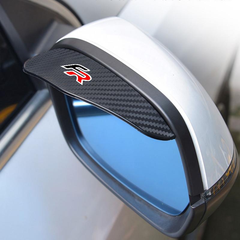 2Pcs Car Rearview Mirror Rain Eyebrow Carbon Fibre Rain Bar For Seat FR Leon Ibiza Altea Exe Mk3 TARRACO Decoration Accessories