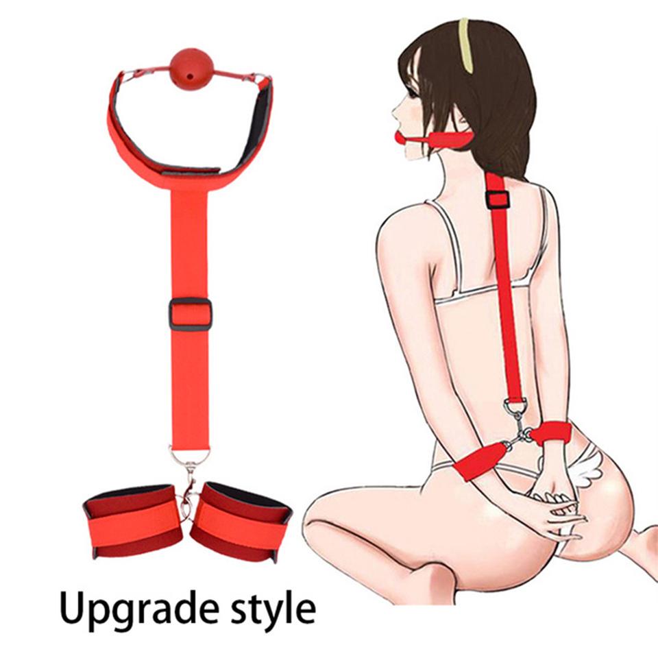 Bondage Kit Back Restraints Fetish Erotic Sex Toys For Couples Woman Female Slave Collars Handcuffs Necklace  Adult Games