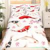Пододеяльник Koi King Cherry Blossom Комплект постельного белья Ukiyo-e с изображением морских животных в японском стиле с изображением сакуры, розовый романтический пододеяльник