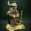 Odin Bust Ornament Resin Retro Bronze Norse Mythology All Father Hammer Statue Handicraft Living Room Study Gift