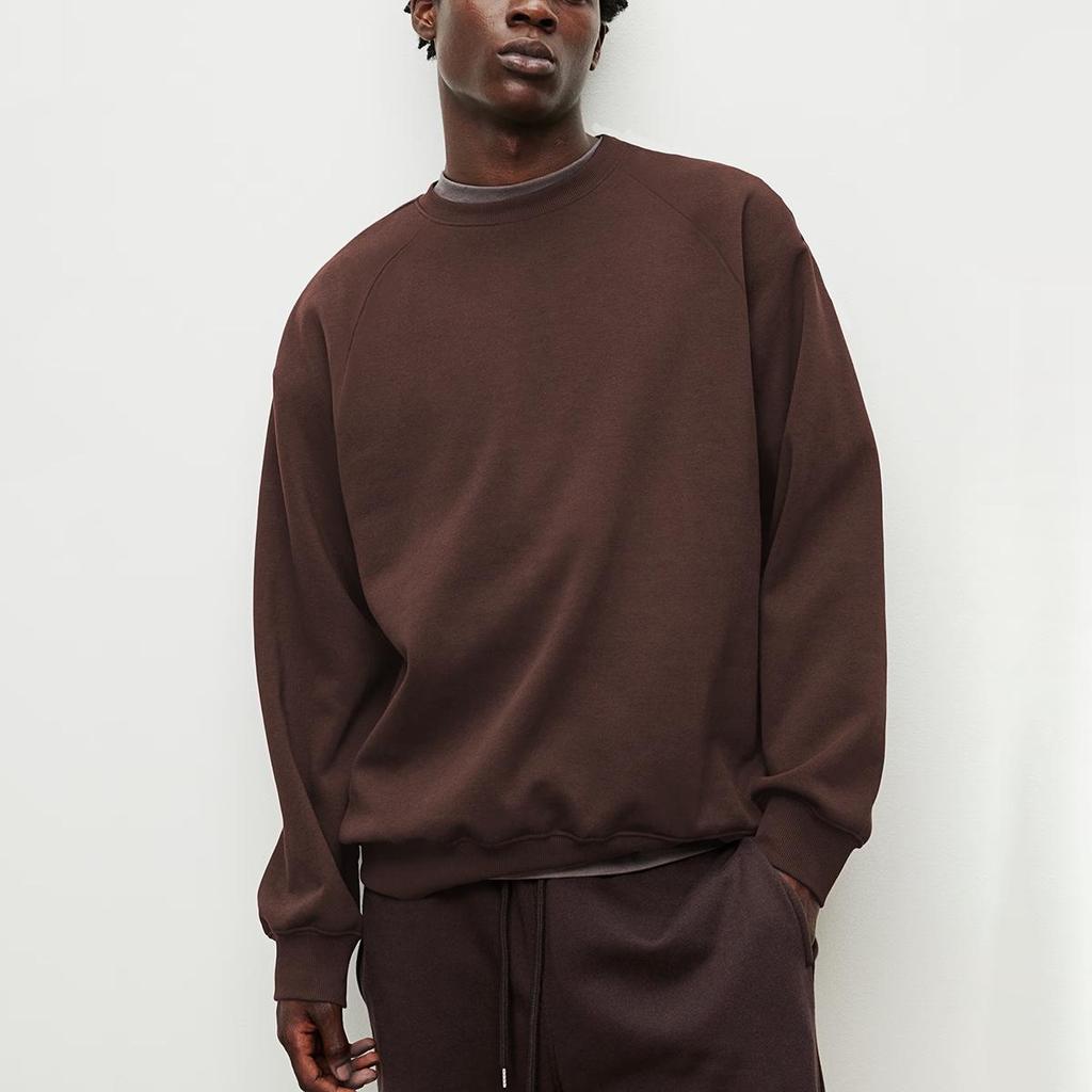 2024 Autumn/Winter Men's Heavyweight American Crewneck Sweatshirt - High Quality, Long Sleeve, Loose Fit
