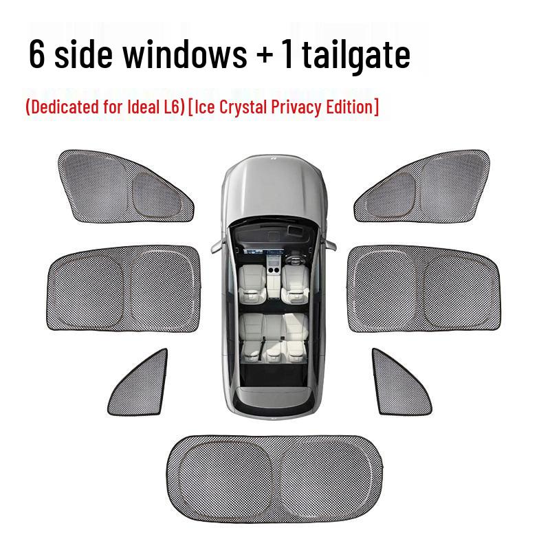 Ideal L6 Car Window Sunshade - Ice Crystal Design for Heat Insulation & Privacy