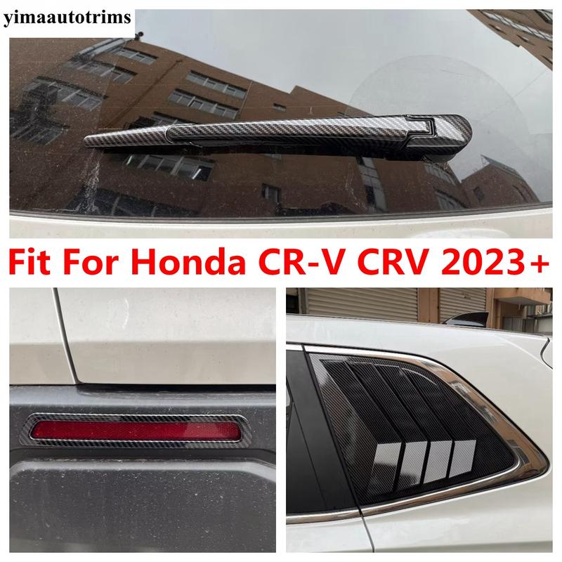 Car Side Window Louver Shutter Air Vent / Rain Wiper / Rear Fog Light Lamp Cover Trim Accessories For Honda CR-V CRV 2024