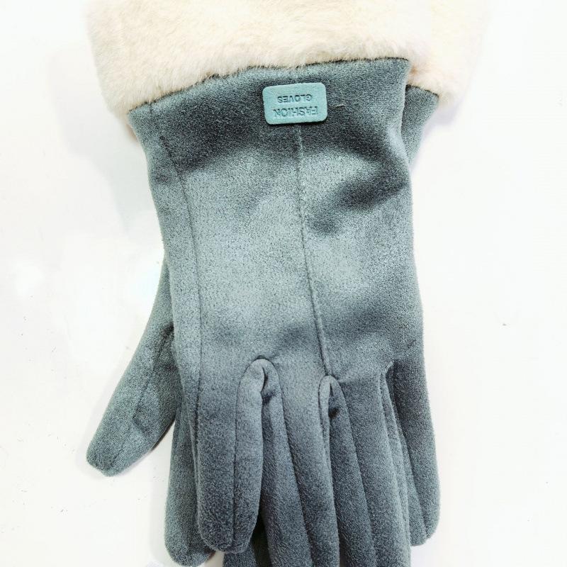 Gloves Suede Warm Gloves Windproof Outdoor Riding Driving Touch Screen