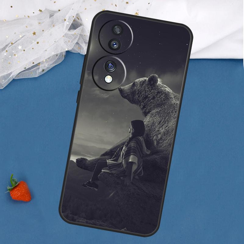 Cute Cartoon Bear Case For Honor Magic 8 7 5 6 Pro 200 400 50 70 90 Lite Win RT X8c X8b X9a X9b X9c X9d Cover