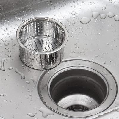 304 Edelstahl Küchenspüle Siebstopfen Dichtes Loch Wasserbecken Spülbecken Abflussfilterkorb mit Griff Abflusszubehör