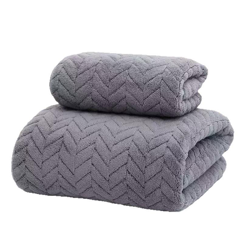 Coral Fleece Quick-Dry Bath and Beach Towel Set