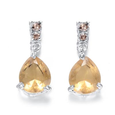 31MM Women Unique Multicolor Hook CZ Stud Earrings For Bridal Engagement Earrings Jewelry