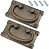 2 Classic Drawer Pulls, With Screws, Vintage Antique Bronze Drawer Ring Pulls, Rectangular Decoration For Cabinet Doors And Furniture Doors - DD