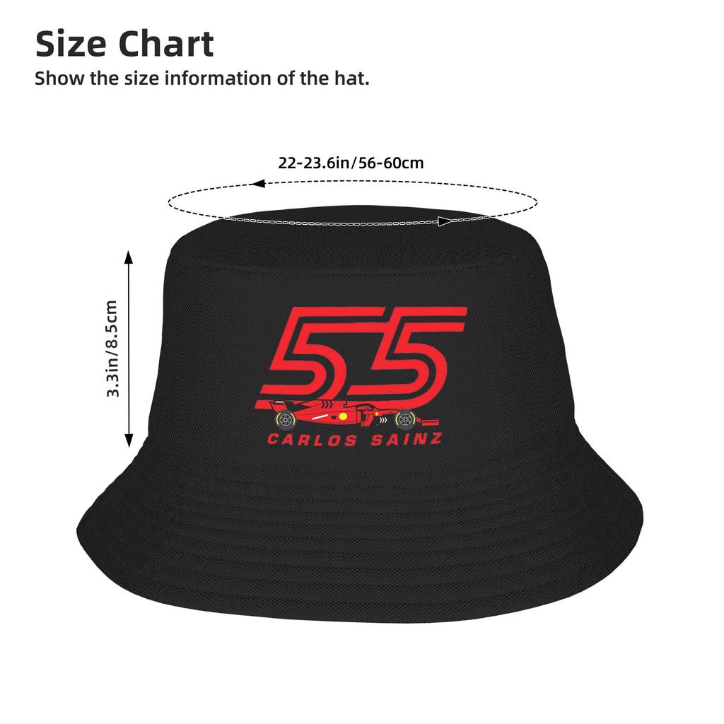 Carlos Sainz Jr F1 Signature Graphic Bucket Hat Panama Bob Hats Outdoor Reversible For Summer Beach Fishing Unisex Fisherman Cap