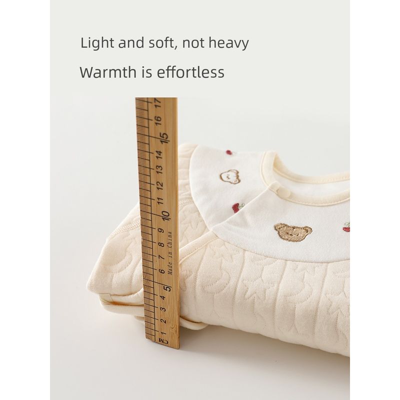 Newborn Baby Clothes, Class a Pure Cotton Autumn and Winter Infant Warm Butterfly Clothing, Baby Size 52 One-Piece Romper