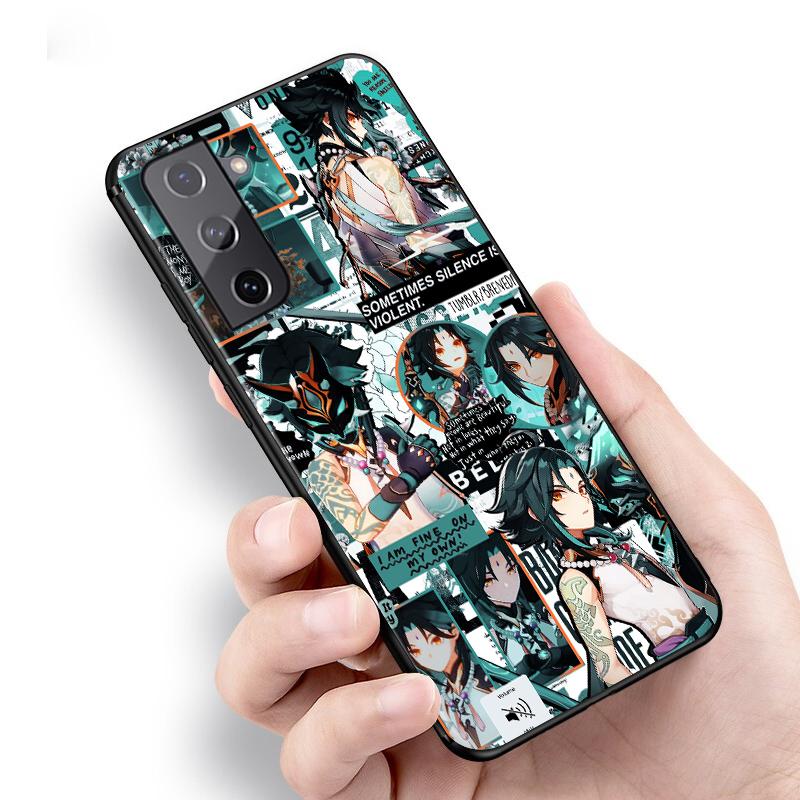 Genshin Impact Pentru Samsung Galaxy S22 S21 S20 FE Ultra Pro Lite S10 5G S10E S9 S8 S7 S6 Edge Plus Husă Telefon Negru
