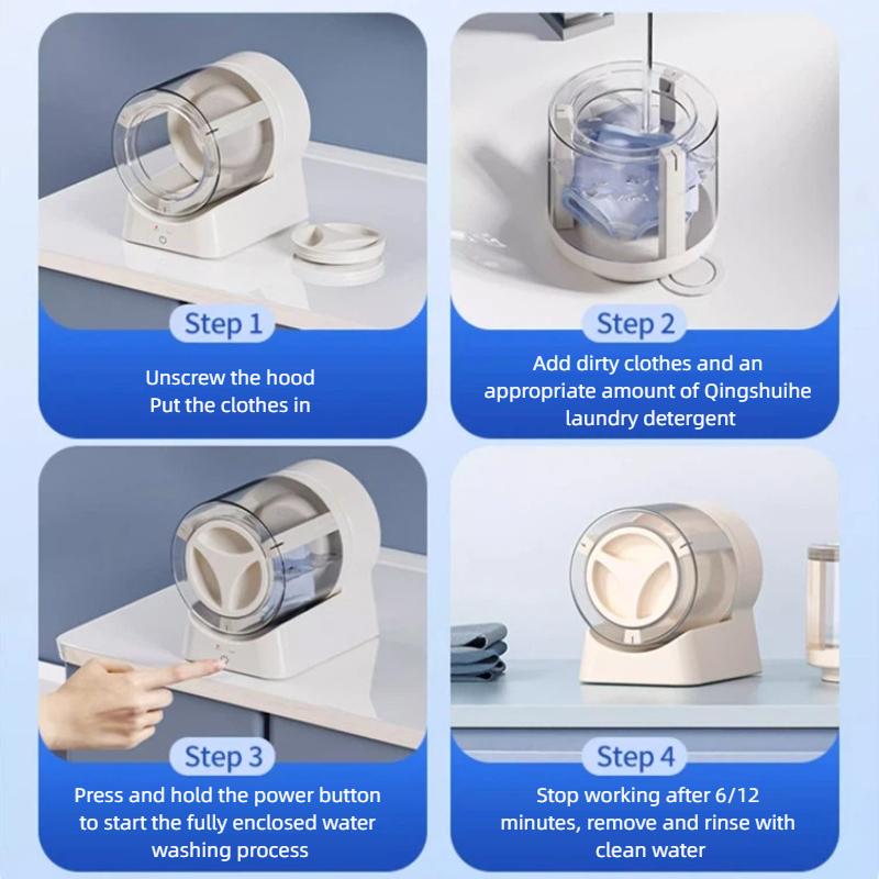 Mașină de spălat cu un singur cuvă montată pe perete/blat pentru șosete, lenjerie intimă și slipi - Mașină de spălat mică mini
