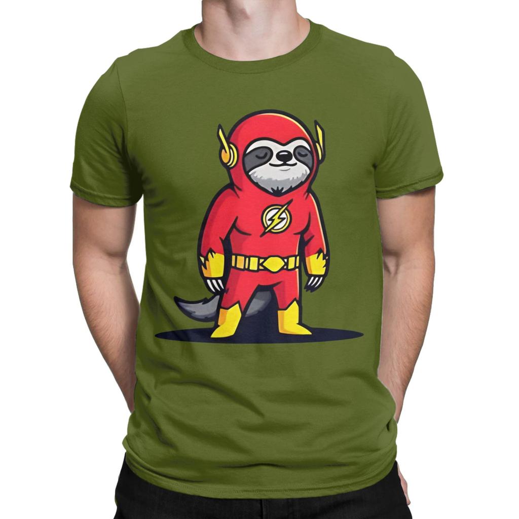 Super Sloth The Fastest Slowpoke Novelty Graphic 100 Cotton Tshirt Sloth Flash Tees Tops For Unisex