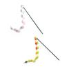2pcs Tassel Toy Plush Balls Cat Teaser Wand  Interactive Cat Toys Funny Bell Pole Teaser Wand Pet Supplies Accessory